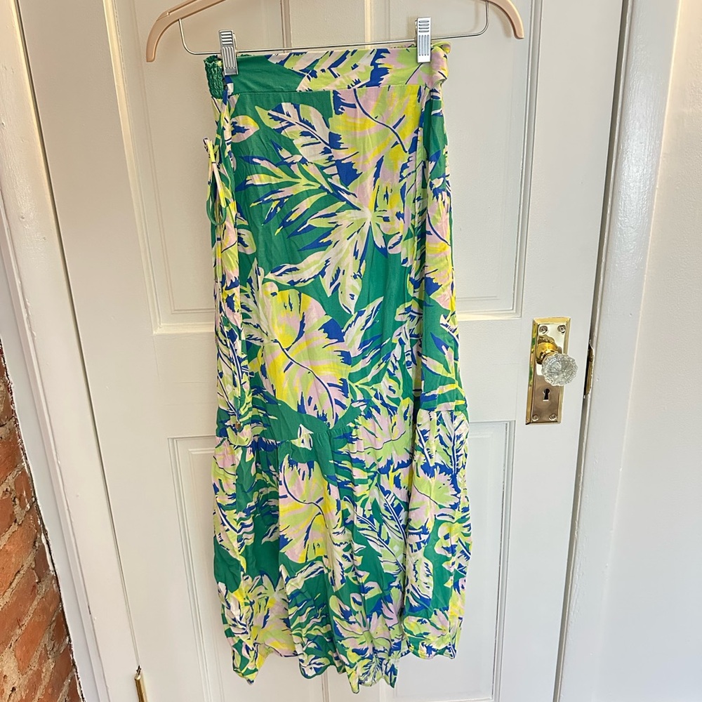 Maaji Tropical Green and Yellow Floral wrap Skirt